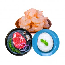 【国内现货包邮】Tasman Kitchen 塔斯曼 儿童辅食套餐1 1.25公斤（虾仁 500克+肉眼牛排 300克+银鳕鱼 450克）